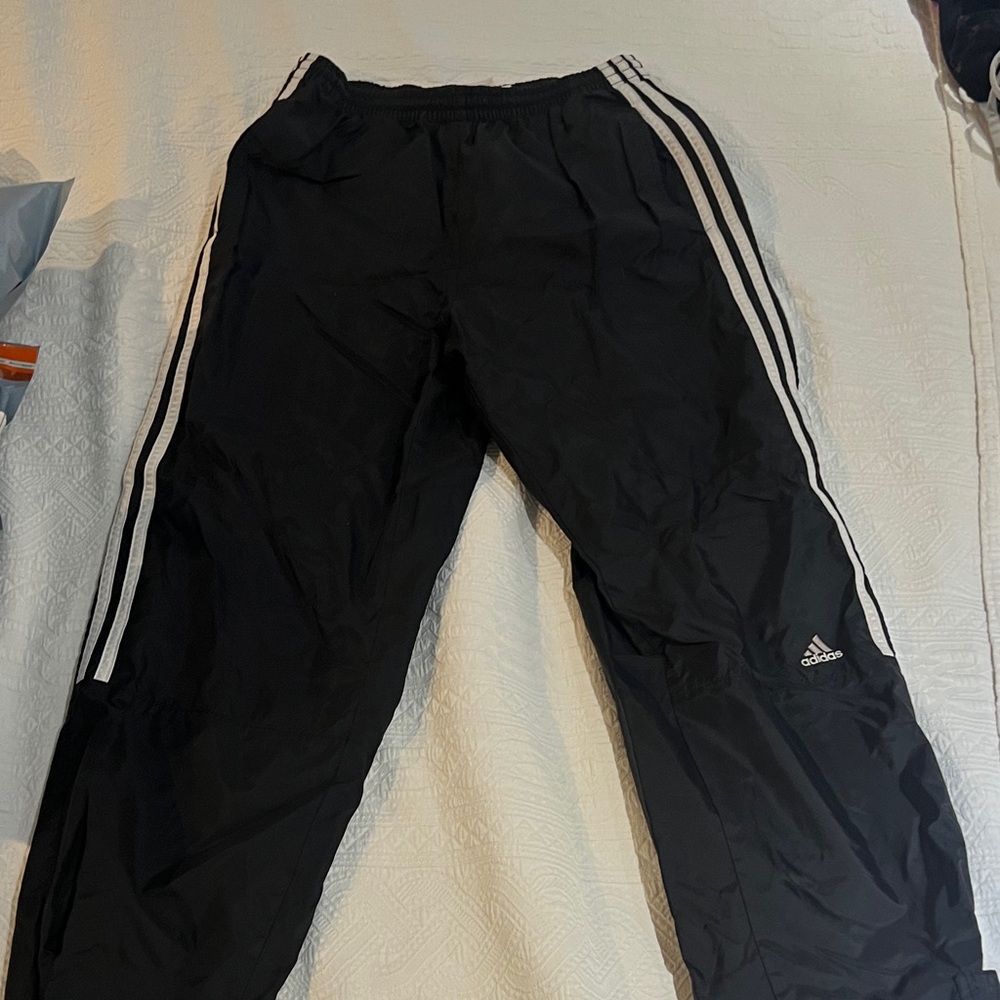 🦋Adidas Black Joggers with White Stripes🦋